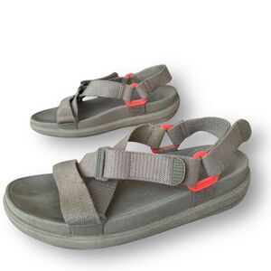 Fitflop Sling II walking sandals, gray and coral